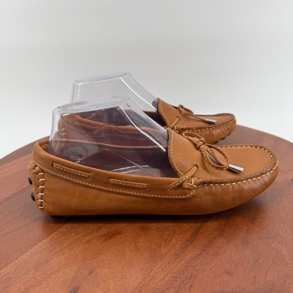 Mercanti Fiorentini Driving Loafers Womens Tan Leather Bow Moccasin MF-3200 6.5B